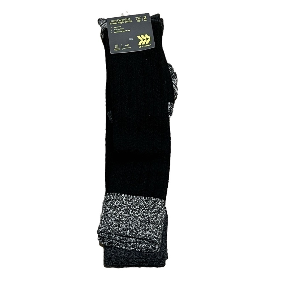 All in Motion Women's 2 Pack of Lightweight Knee High Socks Soft New Size 4-10